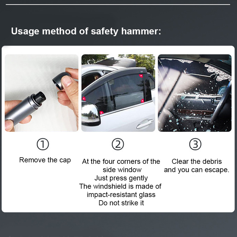 ทุบกระจกรถยนต์ ที่ตัดสายเข็มขัดนิรภัย ค้อนทุบกระจก Window Glass Breaker Seat Belt Cut - รูปที่ 6