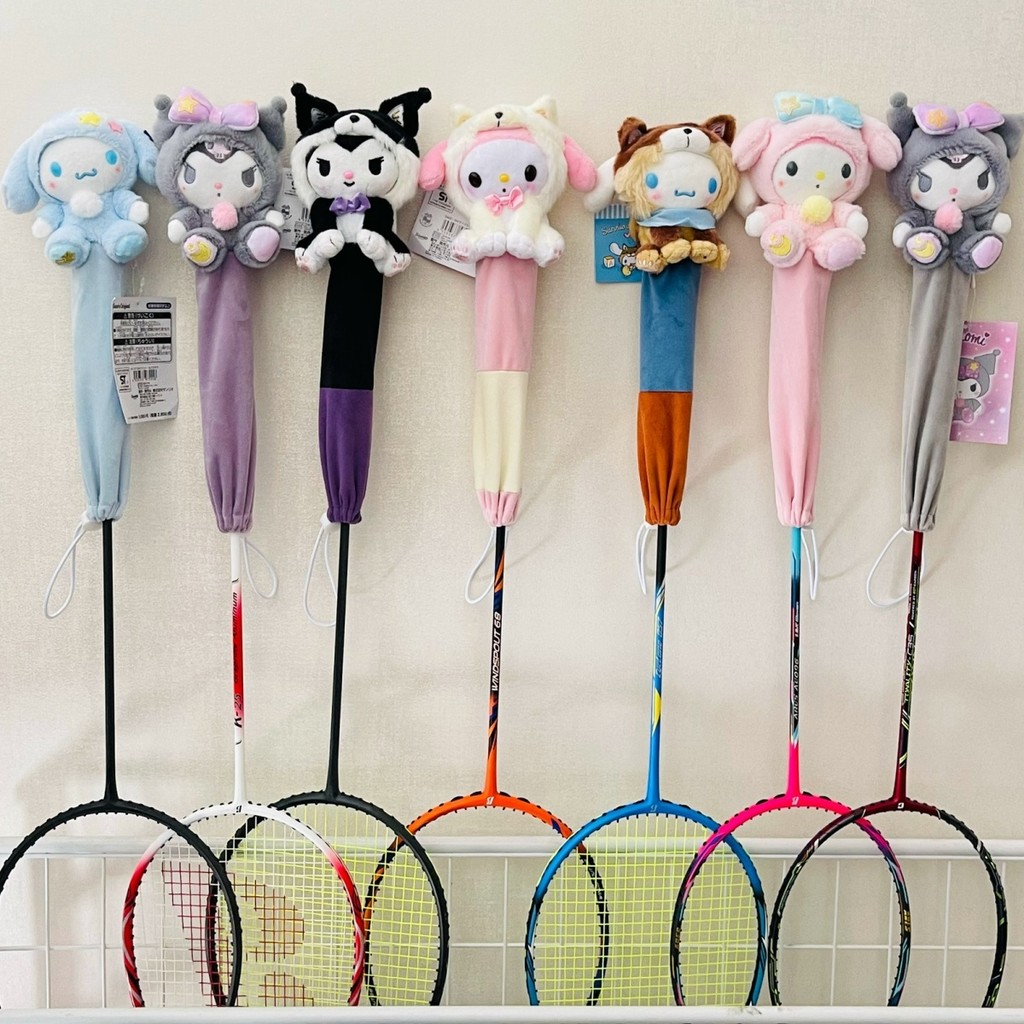 Sanrio ชุดจับไม้แบดมินตันฝาครอบป้องกันการ์ตูนน่ารักกันลื่นดูดซับแรงกระแทกเพิ่มความหนาไม้แบดมินตันตกแต่ง DIY