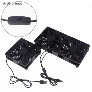 Art 1 ชุด High Airflow พัดลมระบายความร้อนสําหรับ Router Modem Receiver 120 มม.DC12V USB Powered PC Router แฟนสาย N