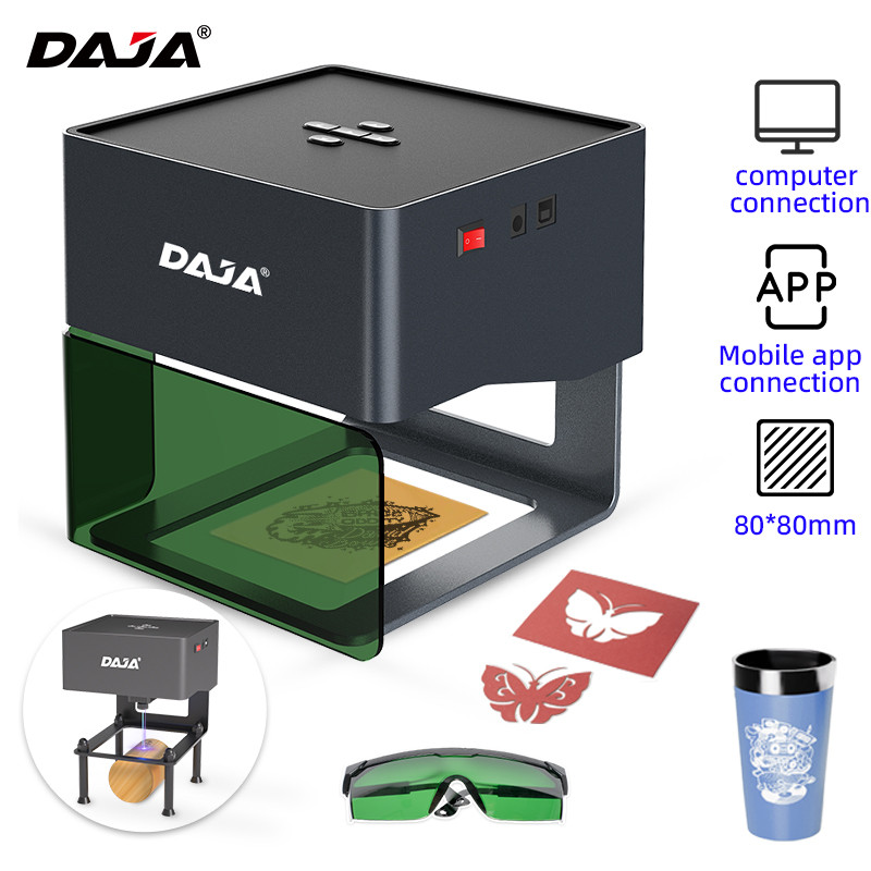 DAJA DJ6 เลเซอร์เครื่องแกะสลักเครื่องพิมพ์สําหรับไม้อะคริลิไม่ใช่โลหะแบบพกพาไมโครแกะสลักเครื่องมือกร