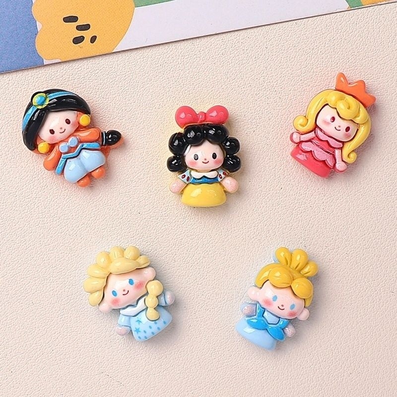 [100 ชิ้น] การ์ตูนเงา 5 สไตล์ เจ้าหญิง อุปกรณ์ DIY เรซิน เครื่องประดับ ทำมือ กิ๊บติดผม เคสโทรศัพท์ แก้วน้ำ เครื่องประดับผม ขายส่ง
