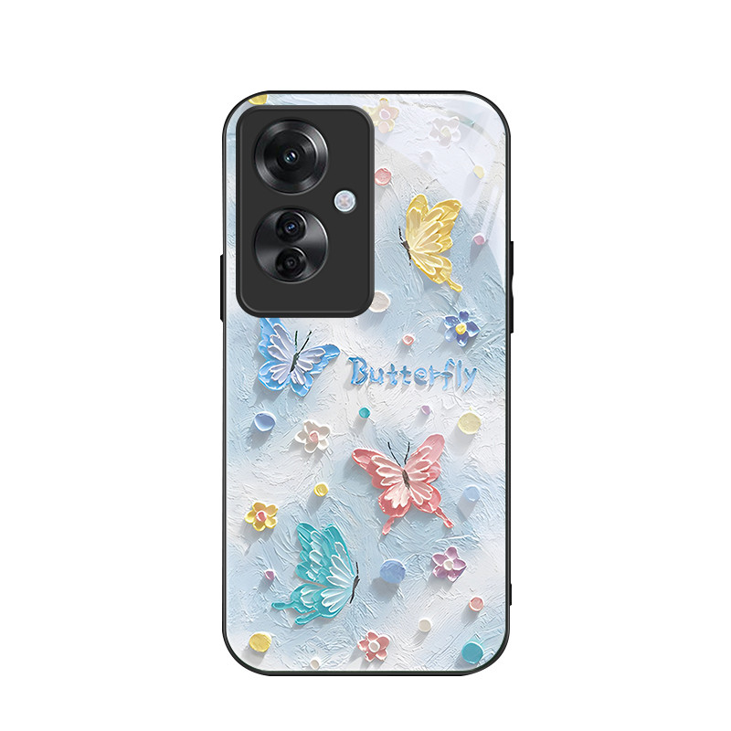 สําหรับ Oppo Reno 11F 5G&Oppo F25 Pro 5G&Oppo Reno11 F 5G CPH2603 , ภาพวาดสีน้ํามันผีเสื้อ, บุคลิกภาพอินเทรนด์, เคสป้องกันโทรศัพท์ป้องกันการตก
