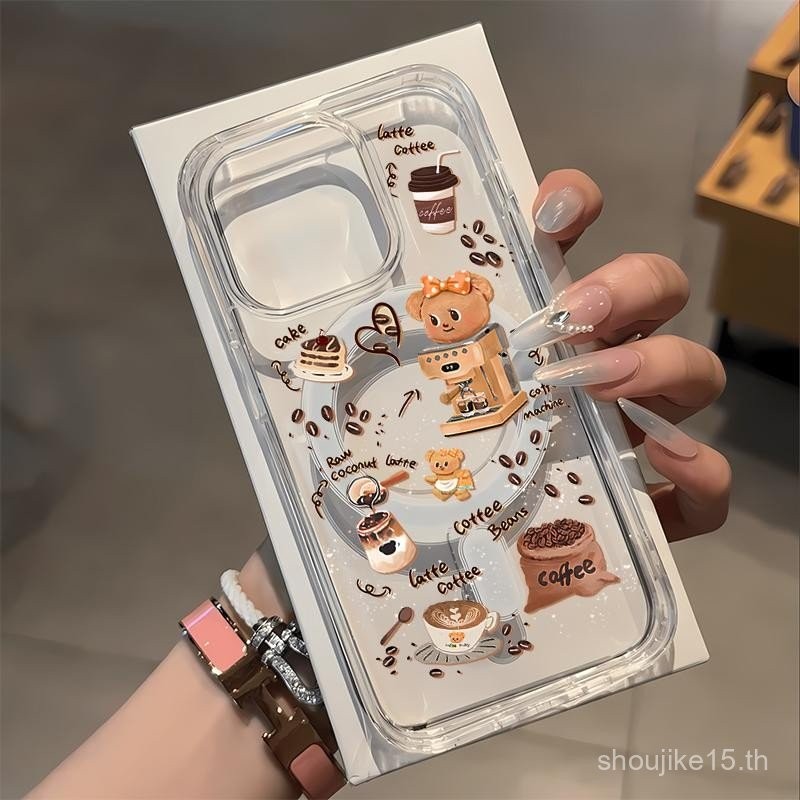 สำหรับเคสโทรศัพท์ iPhone 11 12 13 14 15 16 PRO MAX 11 12 13 14 15 16 Plus 11Pro 13Pro ดีไซน์หมีเท็ดด