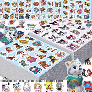 100 สติ๊กเกอร์ Paw Patrol สติ๊กเกอร์สร้างสรรค์คู่มือวัสดุตกแต่งแล็ปท็อปถ้วยน้ําหมวกกันน็อคตัดฟรีสติกเกอร์ขนาดเล็ก