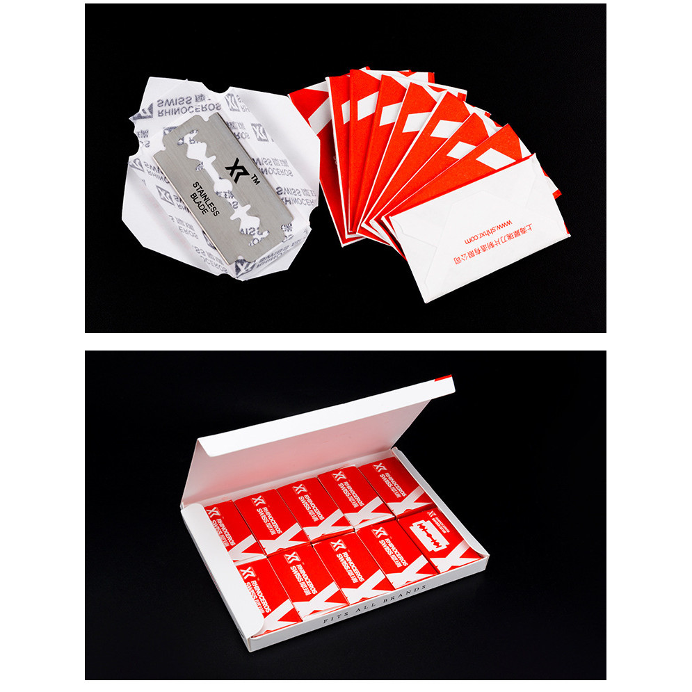 【COD】100 ใบ Stainless Blade ใบมีดโกน 2คม 1 กล่อง กลิเตอร์ ใบมีดโกน คมสองด้าน 100ใบในกล่อง สำหรับช่างตัดผมมืออาชีพ - รูปที่ 4