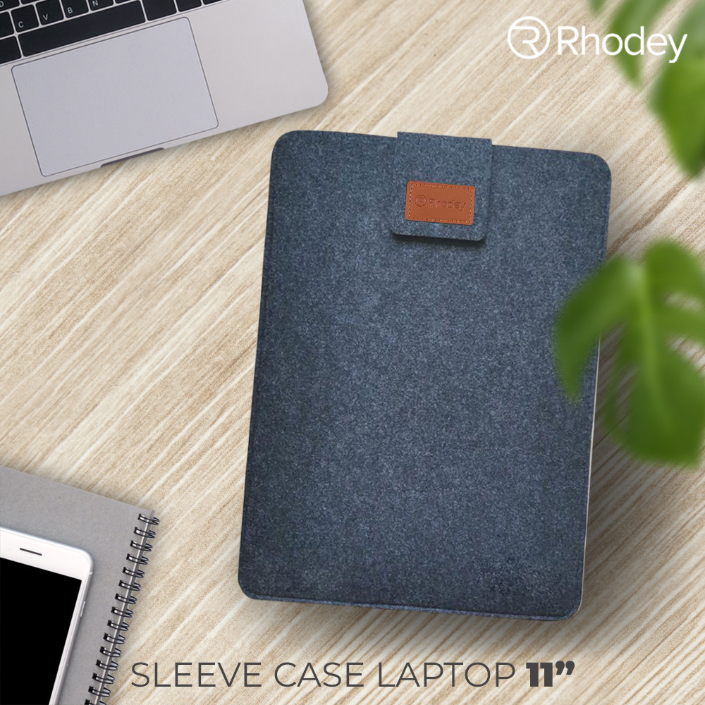 Rhodey Felt Sleeve Case Laptop 11 Inch - DA98 - สีเทาเข้ม