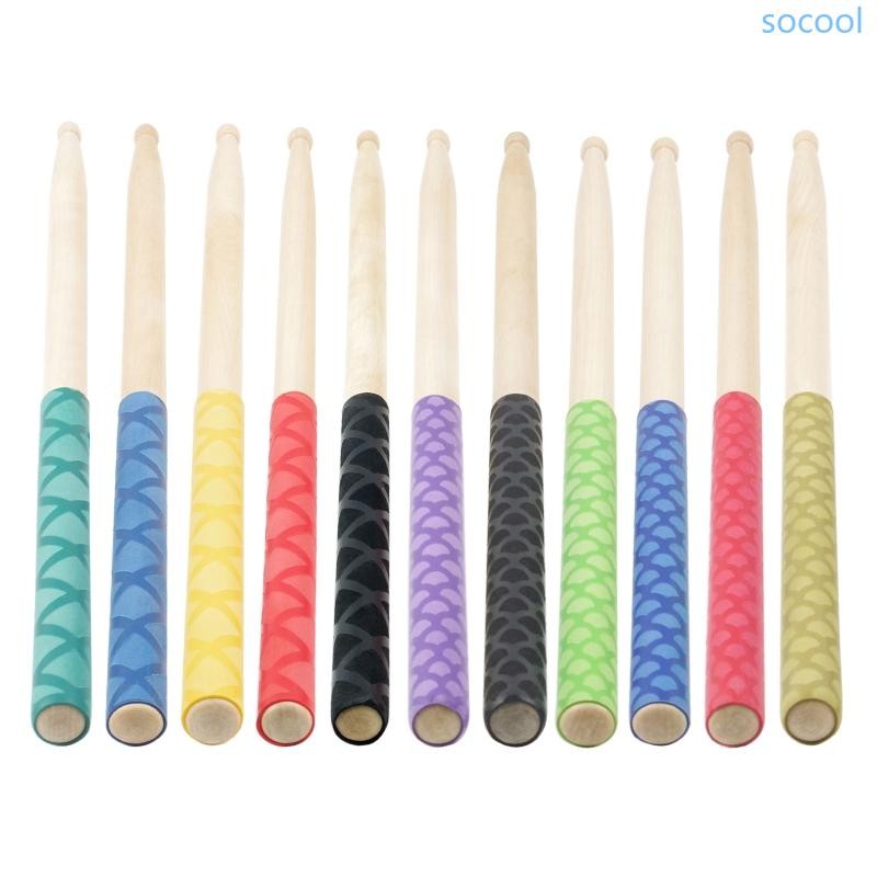 Soc * 1 คู่ Anti-Slip Drum Stick ความร้อนหด Tube Wraps สําหรับ 7A 5A 5B 7B Drumsticks