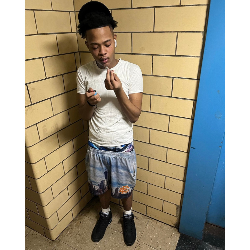 Eric Emanuel EE กางเกงขาสั้นตาข่ายฤดูร้อนยุโรปอเมริกัน UKDRIPDRILL Casual Breathable