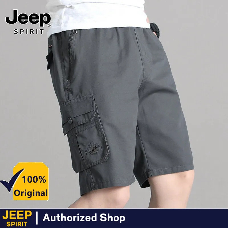 JEEP SPIRIT jogger cargo กางเกงขาสั้น กางเกงผ้าฝ้าย กางเกงลำลองสำหรับผู้ชายนอกงา