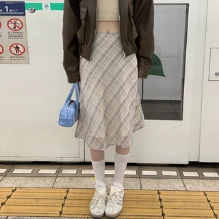 Veewink พร้อมส่งจากกทม skirt กระโปรงยาว เอวสูง ชีฟอง แฟชั่น เข้ารูป สไตล์วินเทจ ฤดูร้อนสําหรับสตรี