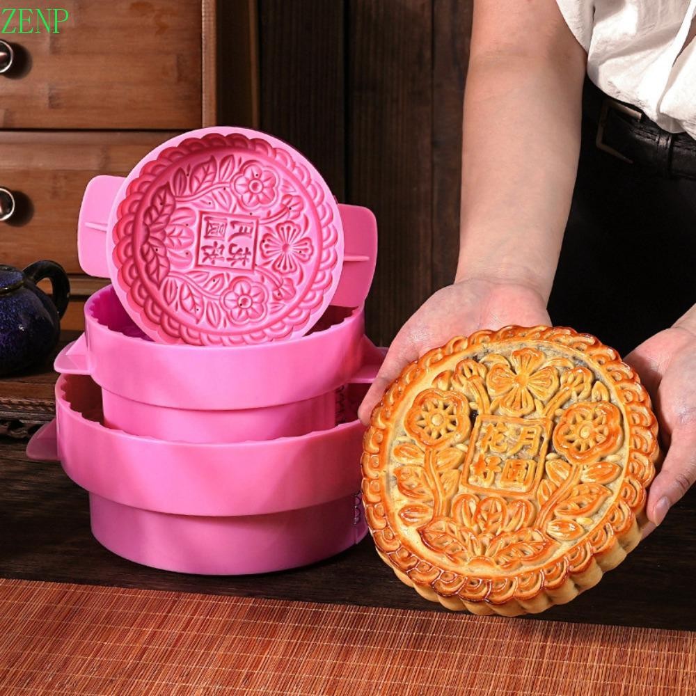 ZENPULSE แม่พิมพ์เค้กดวงจันทร์ขนาดใหญ่,แม่พิมพ์ง่ายเกรดอาหาร ABS 3D Mooncake แม่พิมพ์,Blessesเบเกอรี่ในครัวเรือนมือกดนูน DIY Pastry แม่พิมพ์เค้กเทศกาลไหว้พระจันทร์