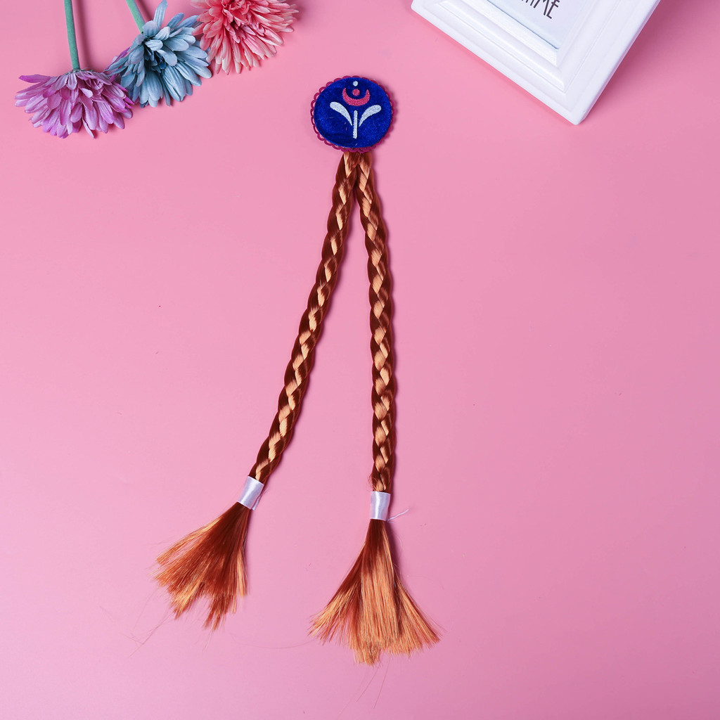 เด็กวิกผมแช่แข็งถักเปียเด็กทารกของขวัญวันเกิดการแสดงบนเวทีแต่งตัวเอลซาเจ้าหญิงอุปกรณ์ผมปลอม - รูปที่ 5