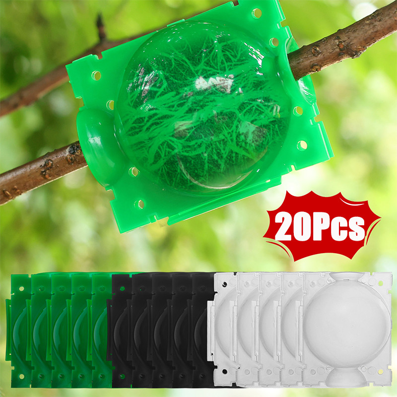 20 ชิ้นพลาสติก Plant Rooting Ball สําหรับ Cuttage Grafting Sapling Garden Tree Aerial Rooting Propagation Breeding กล่อง