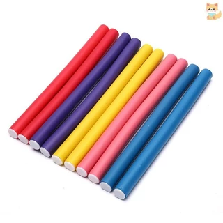 [VI] 10 ชิ้นยืดหยุ่นผม Curling Rod Hair Curler Makers โฟมนุ่ม Bendy Twist Curls TH