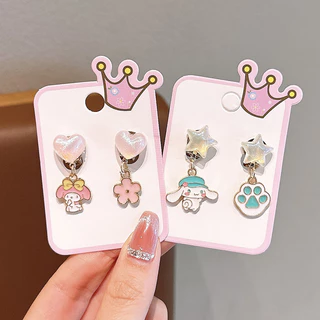 เด็กหูคลิปไม่เจ็บปวดไม่เจาะต่างหูน่ารักโลหะผสมต่างหู