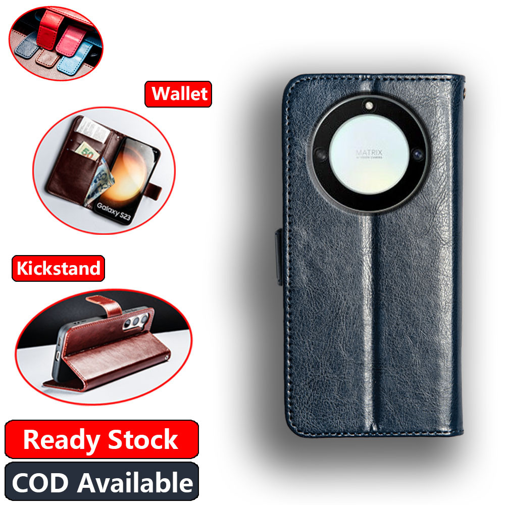 Huawei Honor X9a X40 5G RMO-NX1 Vintage Classic Leather Wallet Folio Phone Case Flip Notebook Cover 