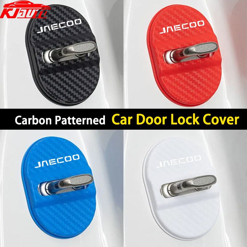 4pcs Jaecoo รถประตูล็อคฝาครอบป้องกัน ABS Self-กาวรถประตูล็อค Anti Rust สําหรับ Jaecoo J6 J7 J8 PHEV อุปกรณ์ตกแต่งภายใน