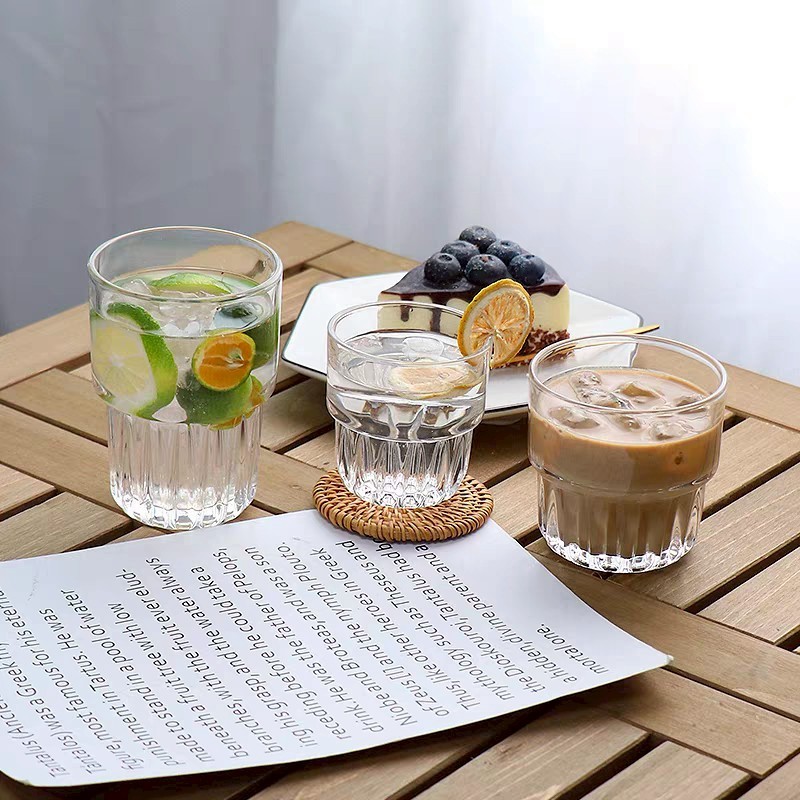 !พร้อมส่งในไทย แก้วกาแฟใสสองชั้น สำหรับใส่เครื่องดื่ม ไอศครีม ใส่ร้อนใส่เย็นได้