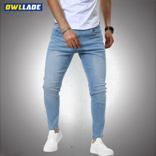 OWLLADE Skinny Jeans Men สีน้ําเงินยืดได้ 802 C03 2T