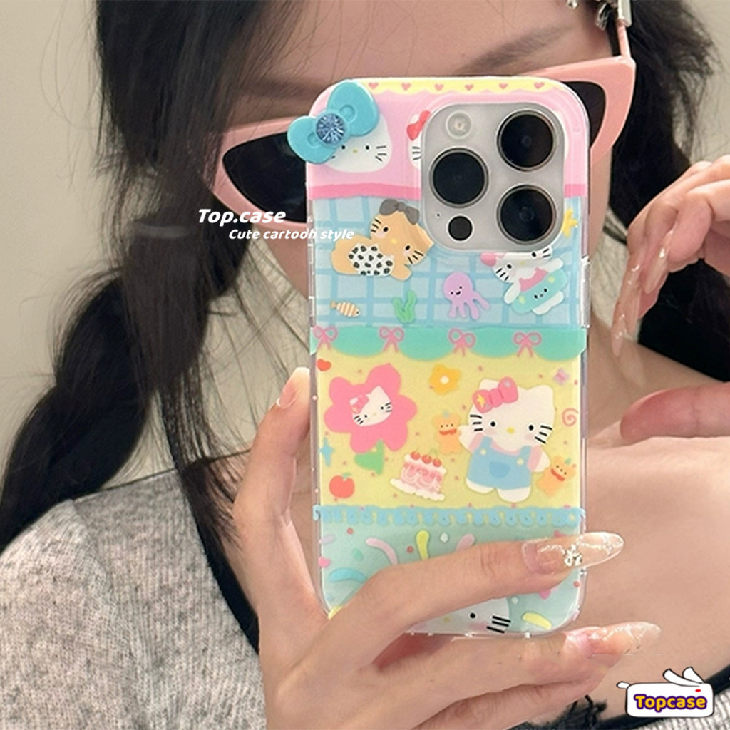 สําหรับ Infinix Smart 9 8 8Plus 8HD 8Pro 7 5 2020 Hot 50i 40Pro 30i 9 10Play Note 40 30Pro Tecno Spark 20C 30 10 Pro 3D Bow การ์ตูน Kitty เคสโทรศัพท์ปกอ่อน