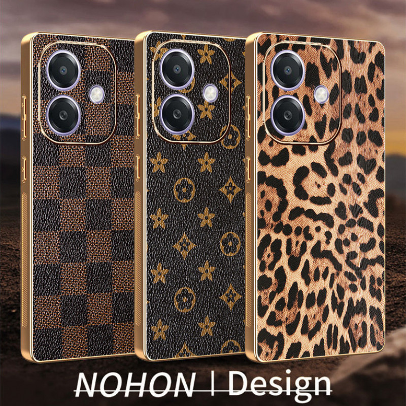 หรูหราหนังเคสโทรศัพท์สําหรับ OPPO A6C A6T A6X X6 A5X A5i A3X A3 A5 Pro A60 A58 A78 A98 A38 A18 A57 4G 5G ออปโป้ Case กันกระแทกชุบขอบปกหลังชุบ