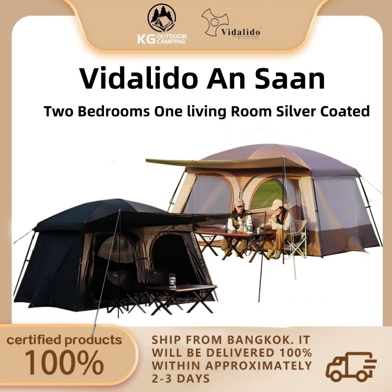 Vidalido An Saan Villa 2025 Newest เต็นท์ UPF50 กันน้ํา 6 คนเต็นท์ครอบครัวเต็นท์ตั้งแคมป์กลางแจ้ง