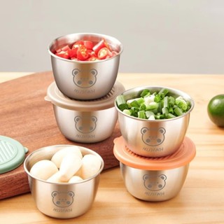 1/3/6ชิ้น หมีซิลิโคนหุ้มกล่องซอสสแตนเลส-ถ้วยเครื่องปรุงขนาดเ…