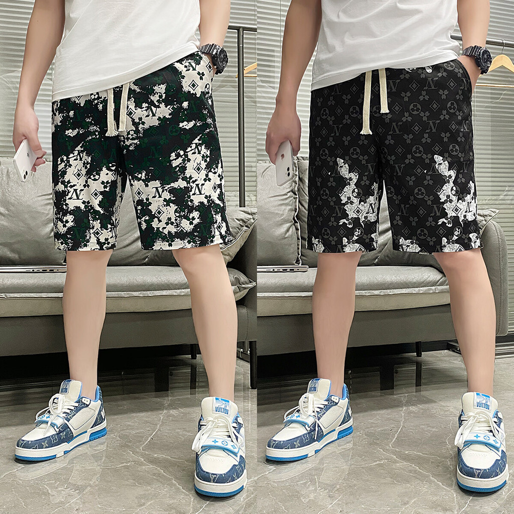 DZB HOME กางเกงขาสั้น กางเกงขาสั้นชายหาดเอวยางยืด ใส่ได้ทั้งชายหญิงสบายตัว เอว28“-40 ผ้าบางแห้งเร็ว DK8005