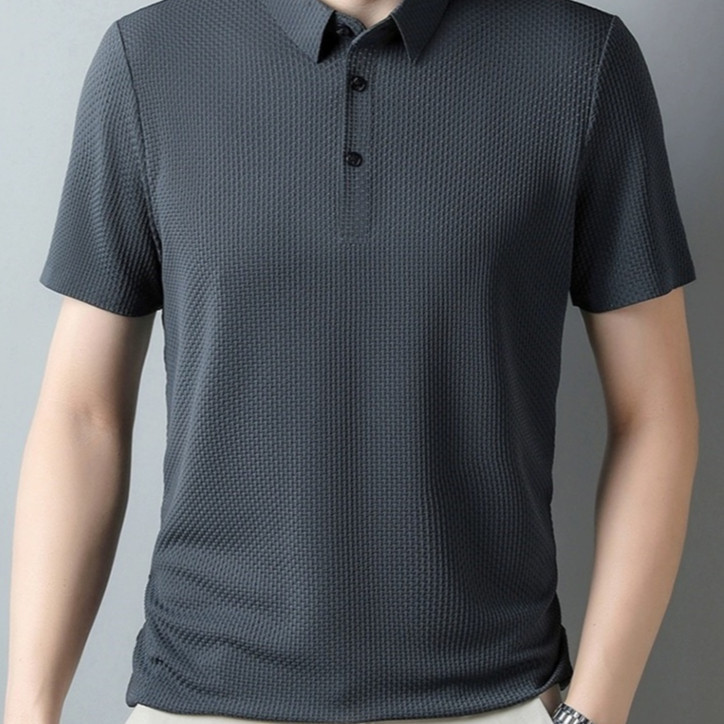 CLIFF เสื้อโปโลผู้ชาย เย็น ระบายอากาศได้ดีใส่สบาย ธุรกิจผู้ใหญ่ ลำลองทรงหลวม - รูปที่ 6