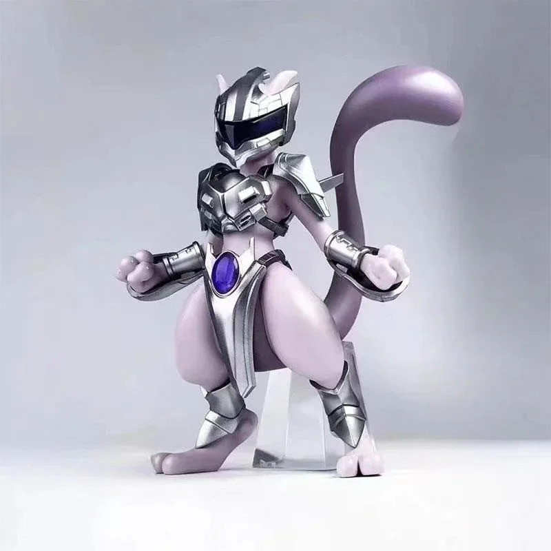 11cm Pokemon Figure Mewtwo Anime Figure Steel Mewtwo cool Figurine Pvc Statue Model Decorations Toys