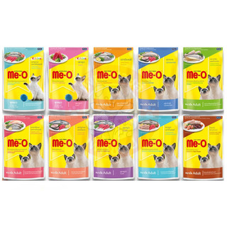 [ยกโหล] Me-O Pouch 80g [มี10สูตร] อาหารเปียก แมว มีโอ เพาซ์ แบบซอง ขนาด 80 กรัม (12ซอง)