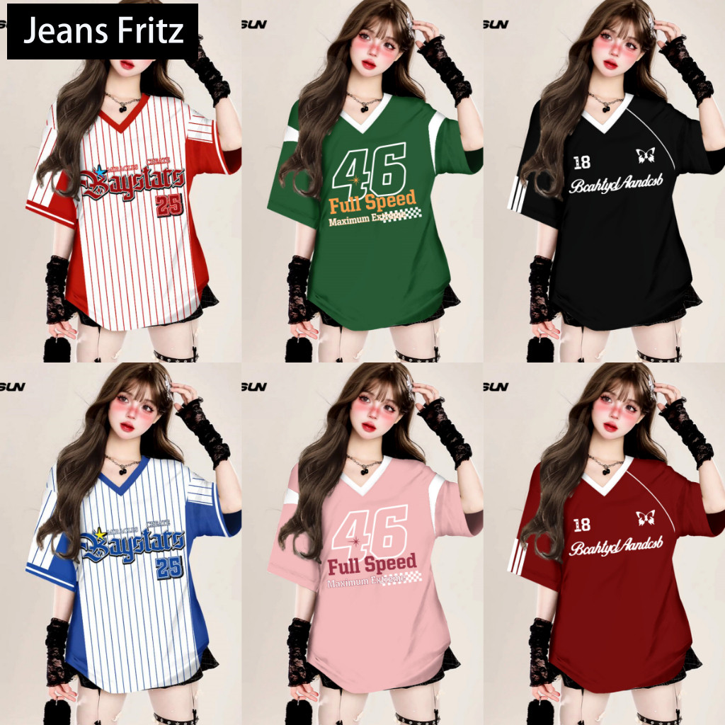 สไตล์เกาหลีเสื้อยืด Unisex Oversize หลวมเสื้อฟุตบอล NO.46 เสื้อยืดกีฬาสําหรับผู้หญิง Streetwear Hottrend 2025