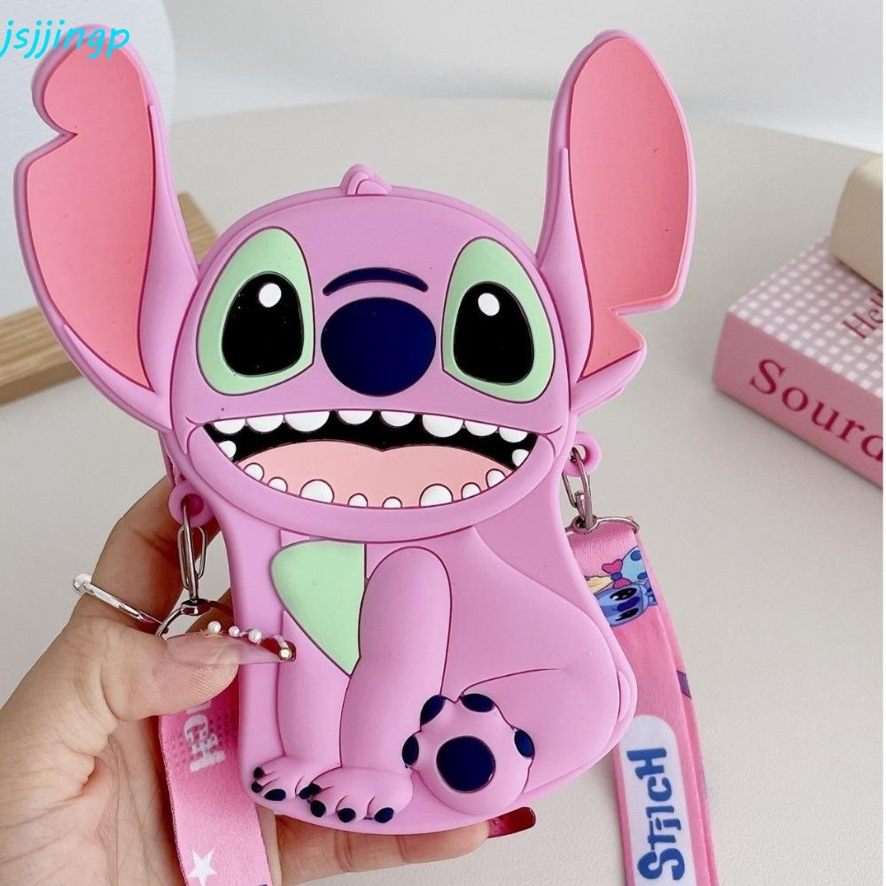 Jsjjingpการ์ตูนซิลิโคนกระเป๋าสะพาย,กระเป๋าสตางค์กันน้ําตะเข็บ ค โรสบอดี กระเป๋า,แฟชั่นถุงเก็บตุ๊กตาโบว์เด็กกระเป๋าใส่เหรียญนักเร