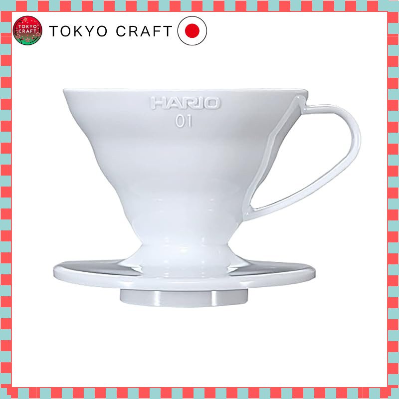 HARIO V60 01 Transparent Coffee Dripper White for 1-2 Cups VDR-01-W