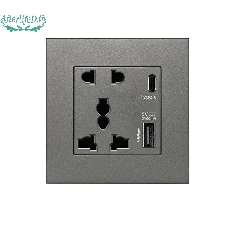 AF แหล่งจ่ายไฟ 2100MA ซ็อกเก็ต USB แผงสากล 13A UK Wall Type C อินเทอร์เฟซ A