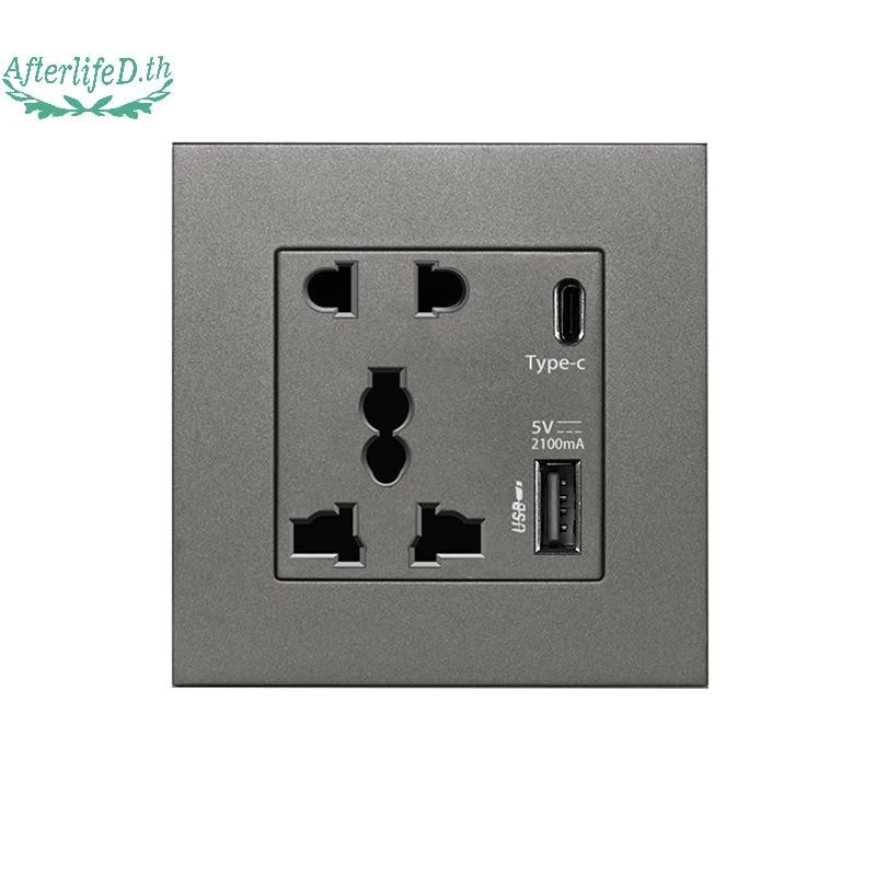 AF แหล่งจ่ายไฟ 2100MA ซ็อกเก็ต USB แผงสากล 13A UK Wall Type C อินเทอร์เฟซ A