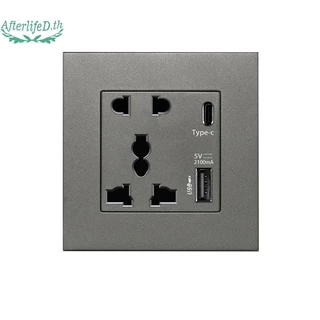 AF แหล่งจ่ายไฟ 2100MA ซ็อกเก็ต USB แผงสากล 13A UK Wall Type C อินเทอร์เฟซ A