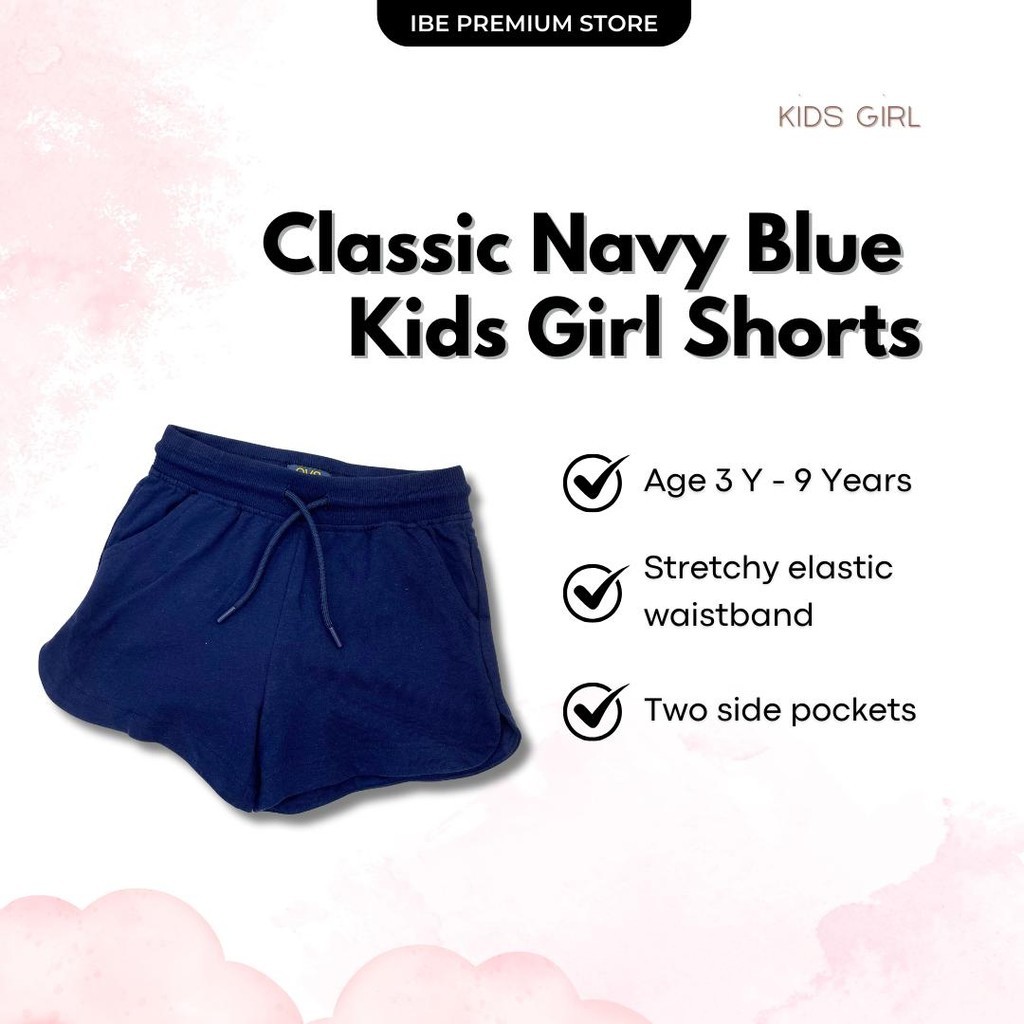 OVS Kids Girl Midnight Moves – กางเกงขาสั้น Classic Navy มีกระเป๋าหน้า 2 ใบ (3Y - 9 ปี)