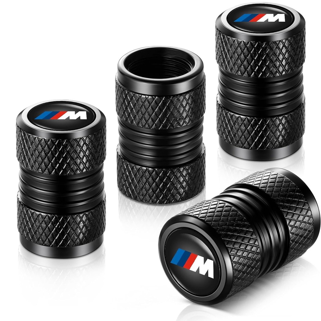 ยางวาล์ว Stem Caps-4 pcs สีดํายางรถวาล์ว Stem Caps Fit สําหรับ BMW //M X1 X2 X3 X4 X5 X6 X7 Series, อลูมิเนียมยางวาล์ว Stem Air Cap-กระดูกทน & Leak-Proof