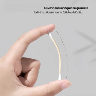 คอตตอนบัด สำลีก้าน 100 ก้าน Cotton buds สำลีปั่นหูด้ามไม้ สำลีไม้ สำลีเช็ดเครื่องสำอาง
