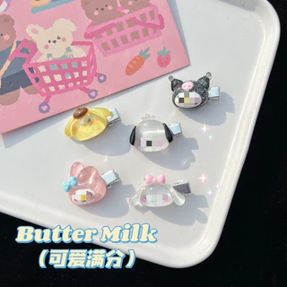 Y2k คลิปปากเป็ดมินิใส กิ๊บติดผมนักเรียนการ์ตูนหวานน่ารัก