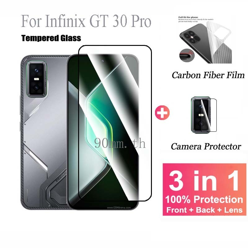 3 in 1 ฟิล์ม Infinix GT 30 Pro กระจกนิรภัย ฟิล์ม สำหรับ Infinix GT 30 20 10 Pro ฟิล์มกันรอยแบบใส ตัว