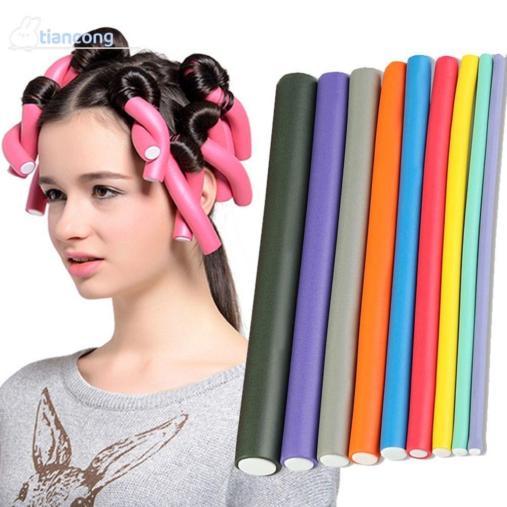 TIANCONG 6 ชิ้น/ล็อต Heatless Curling Rod DIY Hairdressing ฟองน้ํานุ่มเครื่องมือจัดแต่งทรงผม
