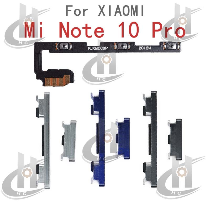 สําหรับ Xiaomi Mi Note 10 Pro CC9 Pro Power volume ปุ่มด้านข้าง Flex Cable Keys ปุ่มปิดระดับเสียงขึ้นลงปุ่มด้านข้างเปลี่ยนส่วน M1910F4G M1910F4S M1910F4E