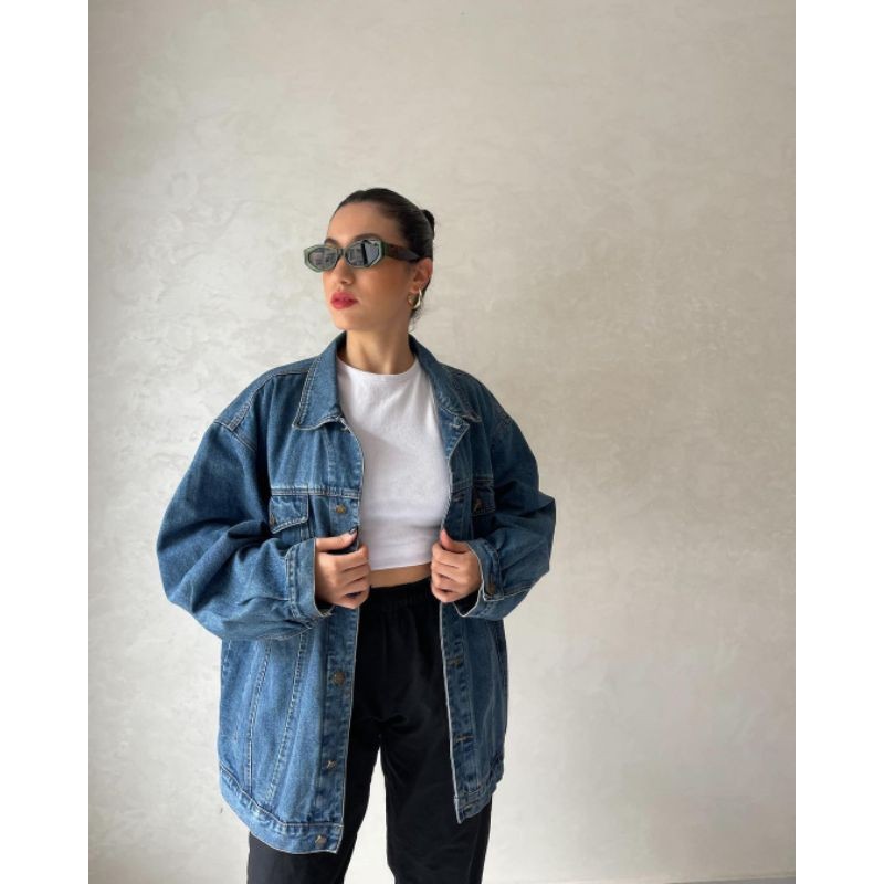 Znine store แจ็คเก็ตยีนส์ Unisex - แจ็คเก็ตยีนส์สไตล์ใหม่ Ready Size Jumbo
