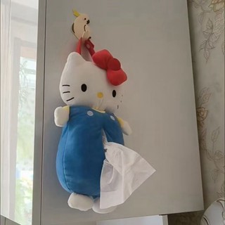 กล่องทิชชู่แมว Hello Kitty KT การ์ตูนรถตุ๊กตาเก็บทิชชู่ตกแต่…