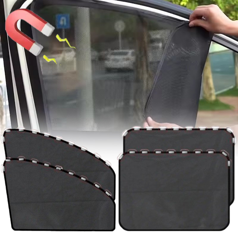 1/2/4 ชิ้นแม่เหล็กรถ Sun Shades / Anti-UV ด้านหน้า/ด้านหลังหน้าต่าง Sunshield Shadow Meshes Auto อุปกรณ์ตกแต่งภายใน