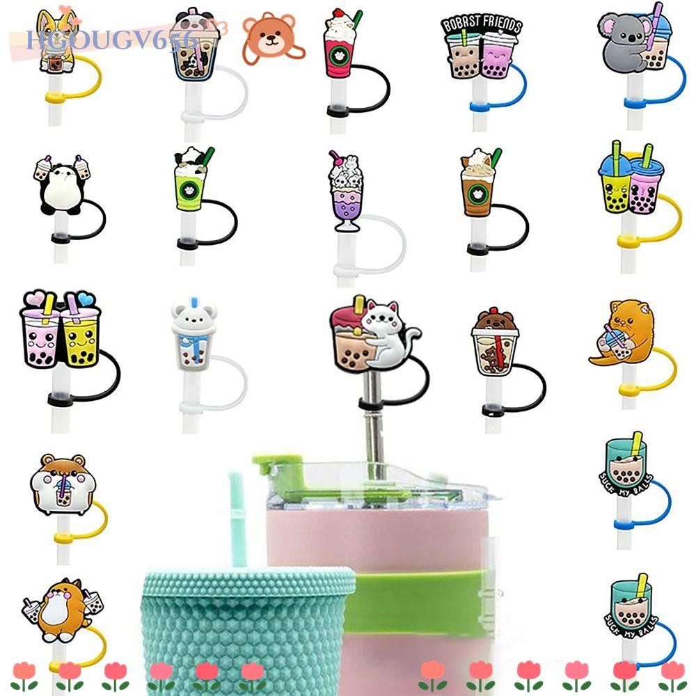 HGOUGVT Straw Tips Covers, Dust-Proof Cap Protector Straw Cover Cap, Compact 10mm Straw Good Sealing Straw Tips ฝาปิดสําหรับ Party Supplies