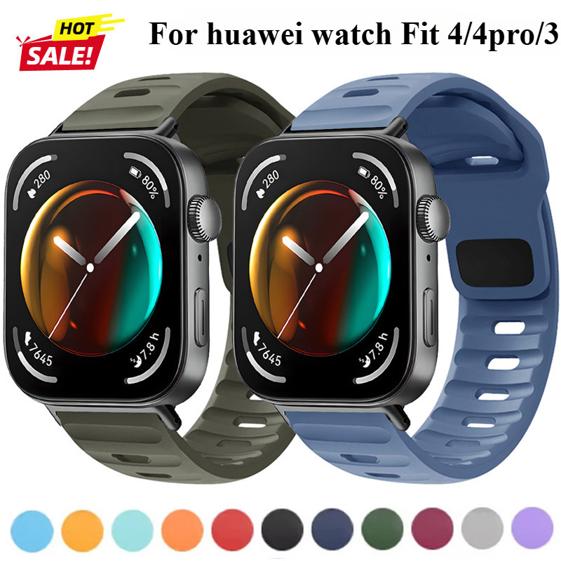 สายซิลิโคนสําหรับเล่นกีฬาสําหรับ Huawei Watch Fit 4/4 Pro/Fit 3 สําหรับ Huawei Watch Fit 4/ Fit 3 Fi