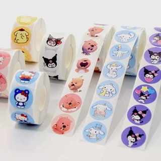 สติ๊กเกอร์ลายการ์ตูน สติ๊กเกอร์ขอบคุณ 500ดวง/ม้วน เส้นผ่าศูนย์กลาง2.5cm. ⭐️พร้อมส่ง⭐️C-1,C15